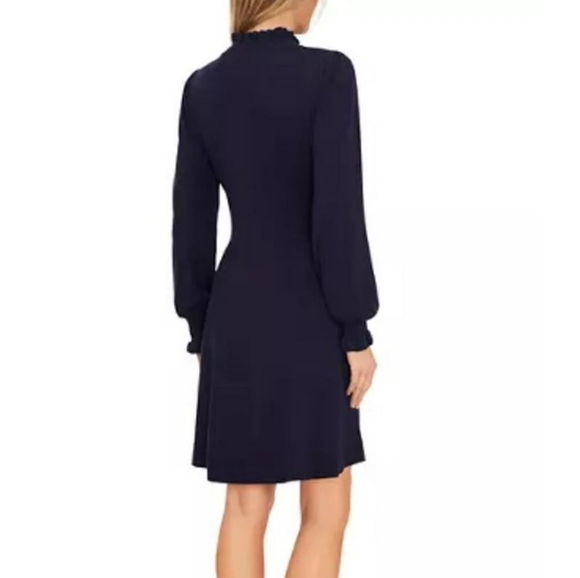 CeCe Black Ruffle Long Sleeve Knee Length Sweater Dress - Picture 2 of 4